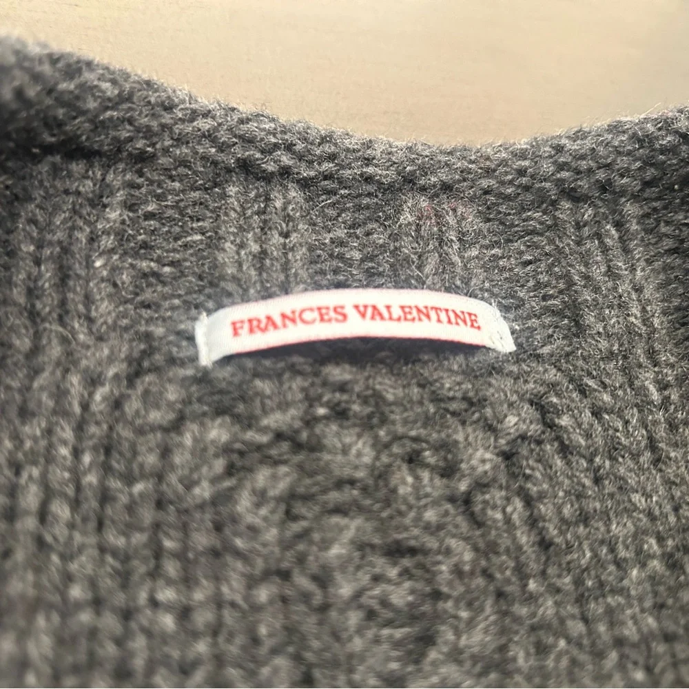 Frances Valentine Charcoal Cable Knit Sweater - Picture 4 of 4